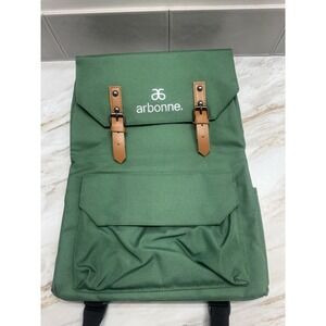 New Arbonne Green Backpack Bag Pockets Drink Pocket Zipper Closure Very Durable
